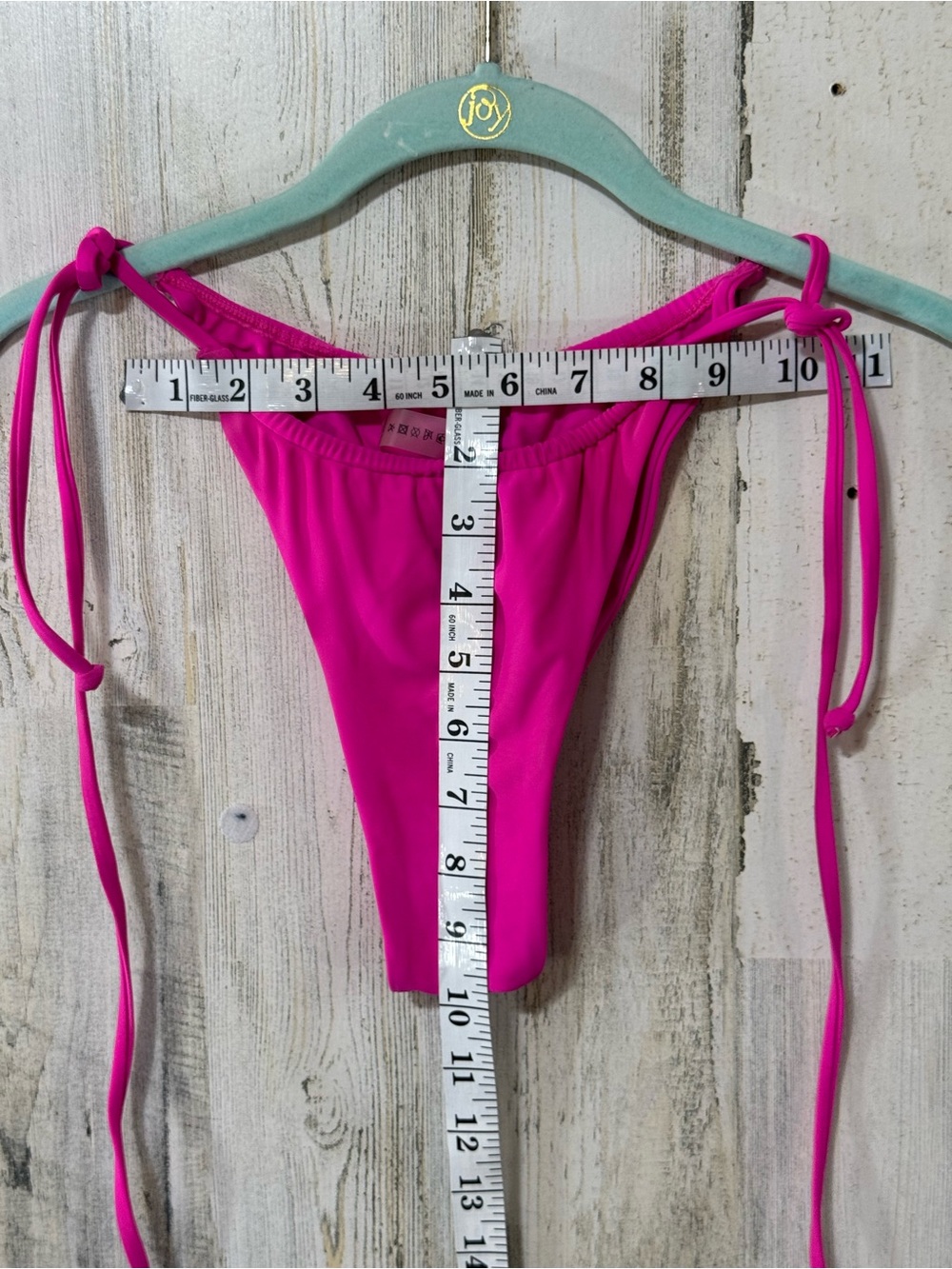 Hot Pink String Bikini Bottom Ruched Backside - Picture 3 of 6